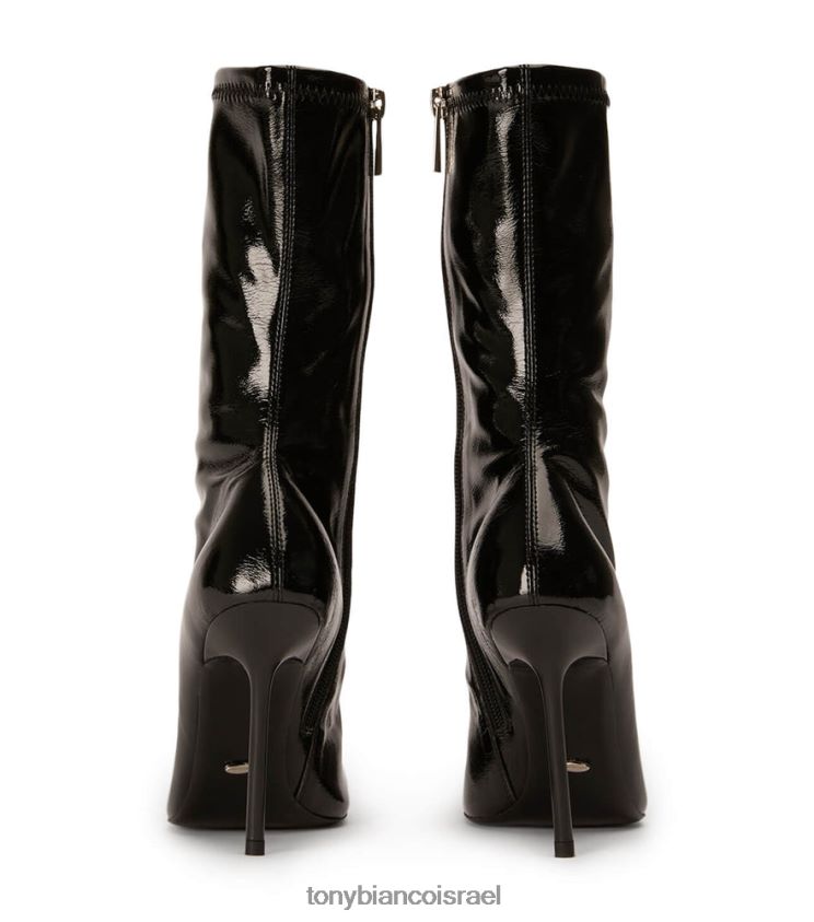 מגפונים | נשים פטנט קמט שחור Tony Bianco מגפונים של רמי 8BNR8T499